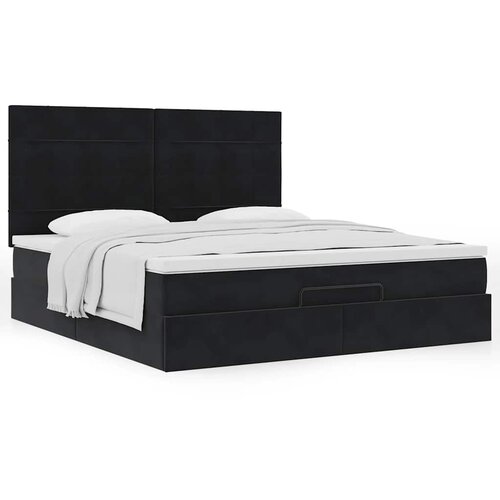VidaXL Okvir kreveta s madracima crni 160x200cm bar&amp;scaron;unasti Slike