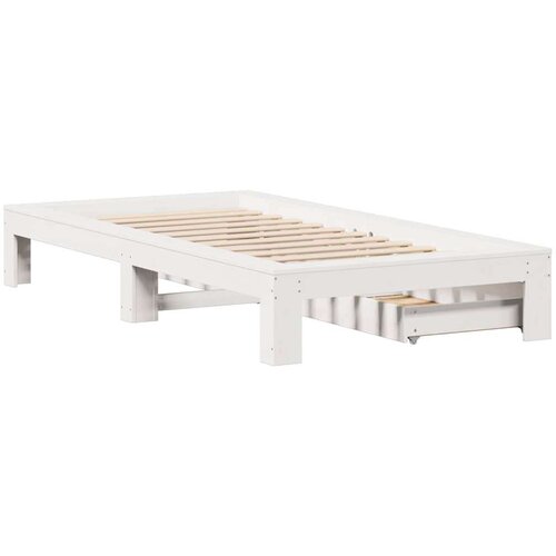 VidaXL Okvir kreveta bez madraca bijeli 100x200 cm konstruirano drvo Slike