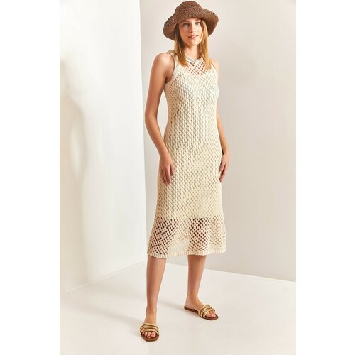 Bianco Lucci women's lined knitwear dress Slike