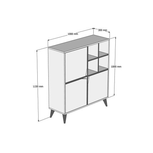 Hanah home Hanah Kućna komoda Pulse 100x115x30cm Orah Cene