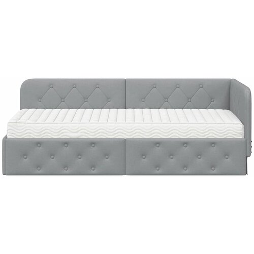  Kutni okvir kreveta Svijetlo siva 80 x 200 cm tkanina Slike
