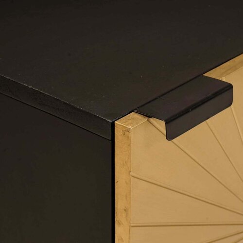  Noćni ormar Crna i zlatna 40 x 33 x 46 cm Konstruirano drvo Slike