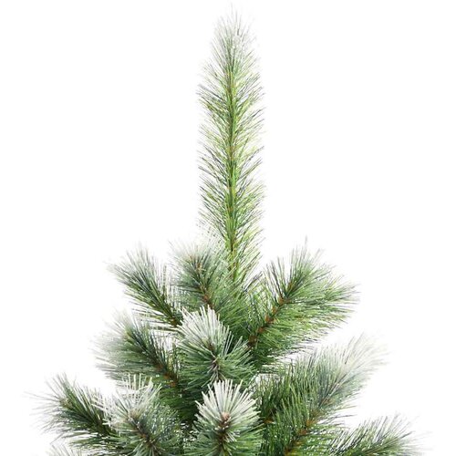 VidaXL Umjetna jelka s pantenom i pahuljicama Zelena i bijela 150 cm Slike