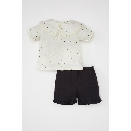 Defacto baby Girl Polka Dot Short Sleeve Blouse Twill Shorts 2 Piece Set Cene