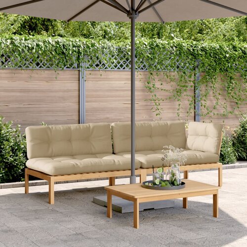 VidaXL 3-dijelni set vrtnih sofa od paleta s jastucima od drva bagrema Slike