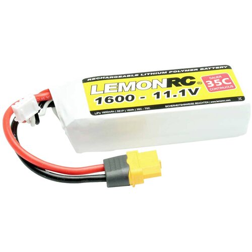 LemonRC lipo akumulatorski paket za modele 11.1 V 1600 mAh &amp;Scaron;tevilo celic: 3 35 C mehka torba XT60, (20640935) Slike