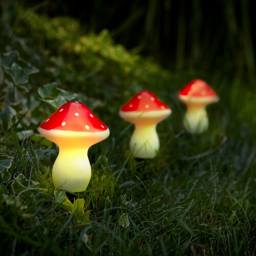 Garden of Eden 3x LED solarna svetilka v obliki gobe - topla bela LED Slike