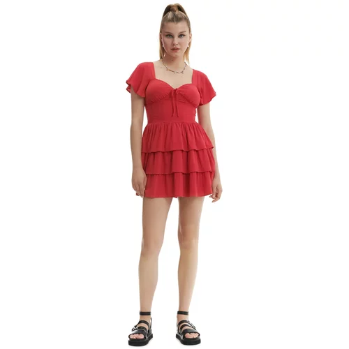 Cropp - Mini obleka - Rdeča