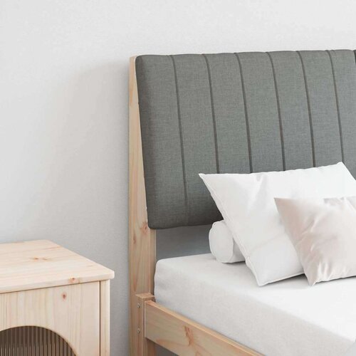 vidaXL tapecirano vzglavje temno siva 135 cm masivno borovo les Cene