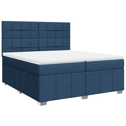 vidaXL Krevet s oprugama i madracem plavi 200 x 200 cm od tkanine Cijene