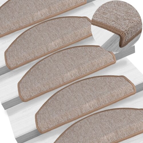  Prostirke za stepenice 15 kom 65x24x4 cm svijetlosmeđe poluokrugle velike Cijene