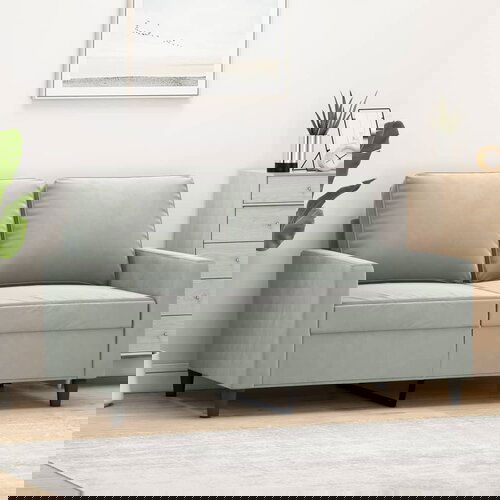 VidaXL Dvosed svetlo siv 120 cm žamet Slike