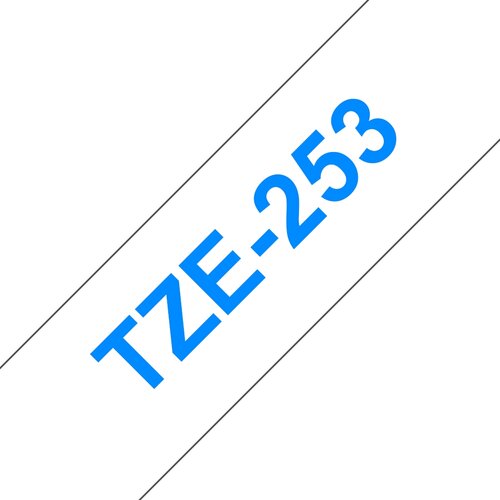 Brother Tze-253 združljiv laminirani trak - 24 mm x 8 metrov modro/bel, (21404945) Cene