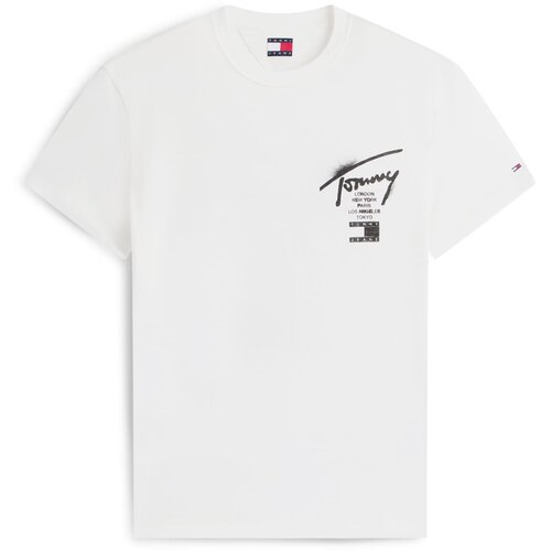 Tommy Jeans Majica 'CITY' črna / bela Cene