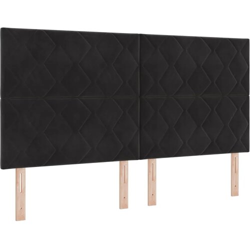  LED okvir za krevet s madracem Crna 180 x 200 cm Bar&amp;scaron;un - Crna 180 x 200 cm Dizajn s rombovima Slike