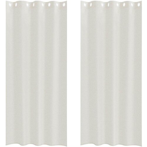Voile zavjesa sa zavjesama 2 pcs Krema 245 x 140 cm Poliester Slike
