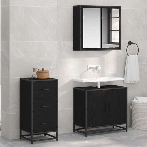VidaXL Kreveta Crni hrast 35.5 x 35 x 76 cm Konstruirano drvo Slike
