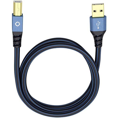 Oehlbach USB 2.0 [1x mo&amp;scaron;ki konektor USB 2.0 tipa A - 1x mo&amp;scaron;ki konektor USB 2.0 tipa B] 10.00 m modra pozlačeni konektorji USB Plus B, (20415926) Slike