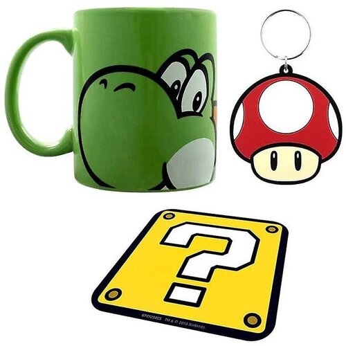 Pyramid International poklon set super mario (yoshi) mug coaster keychain gift set Slike