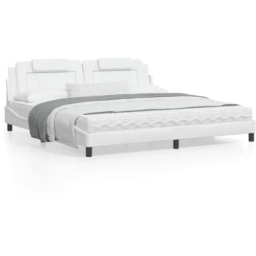  Okvir za krevet s uzglavljem bijeli 200x200 cm od umjetne kože