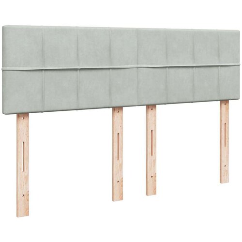 VidaXL Krevet s oprugama i madracem svjetlosivi 160x200 cm bar&amp;scaron;unasti Slike