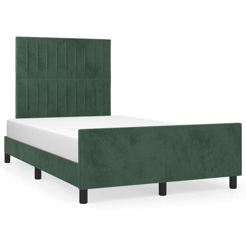 Maison Chic Posteljni Okvir - Dvoposteljna postelja brez vzmetnice temno zelen 120x200 cm žamet, (22082077) Slike