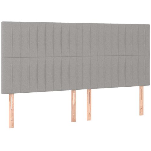  Krevet s oprugama i madracem svjetlosivi 200 x 200cm od tkanine Slike