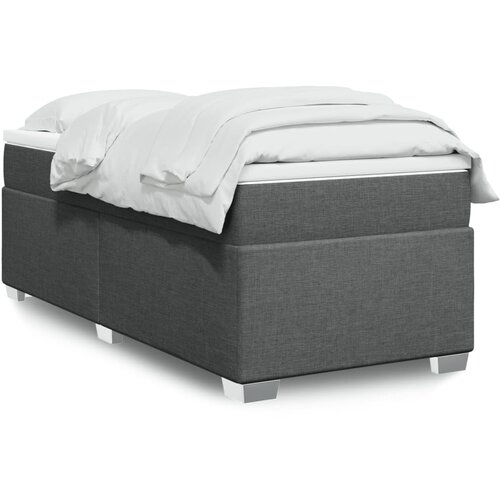 vidaXL Box spring postelja z vzmetnico temno siva 90x190 cm blago Cene
