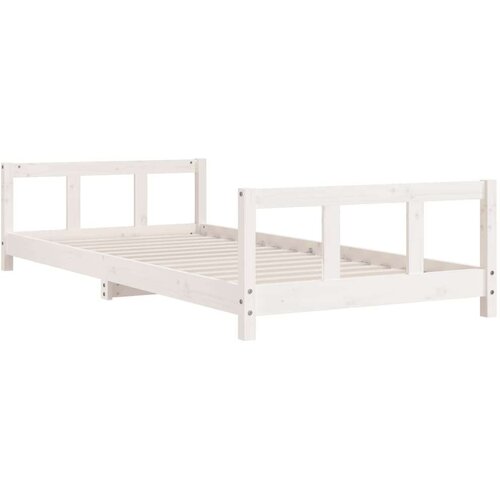 VidaXL Okvir za dječji krevet bijeli 90 x 200 cm od masivne borovine Slike