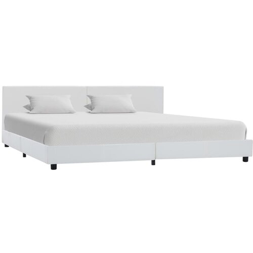  Okvir za krevet od umjetne kože bijeli 180 x 200 cm - Bijela 180 x 200 cm Slike