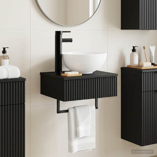  Zidni sudoper Crna 40 x 35 x 39 cm Konstruirano drvo Cene