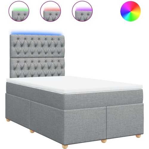 Maison Chic Box spring postelja - Vzmetna postelja z vzmetnico svetlo siva 120x200 cm blago SL4520, (21906053) Cene