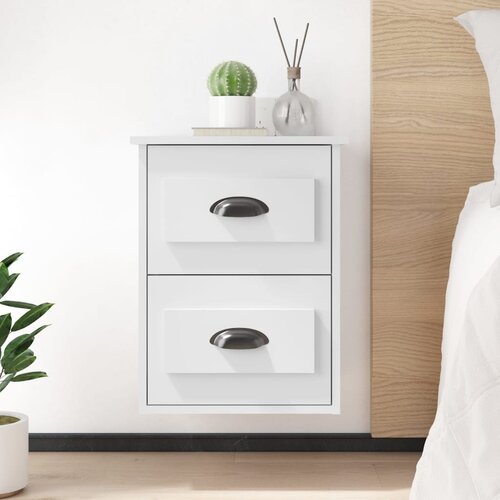 vidaXL Stenska nočna omarica bela 41,5x36x53 cm Cene