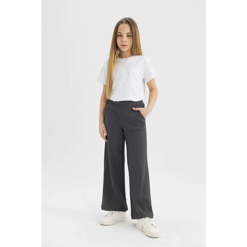 Defacto Girl Straight Fit Waffle Trousers Slike