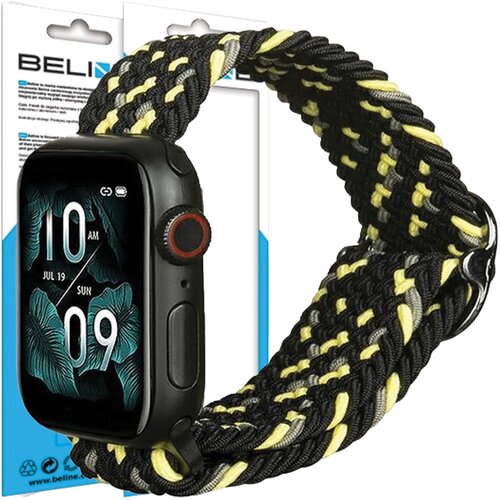 Beline apple watch tekstilni pa&scaron;ček 38/40/41MM black/lime etui, (21969317) Cene