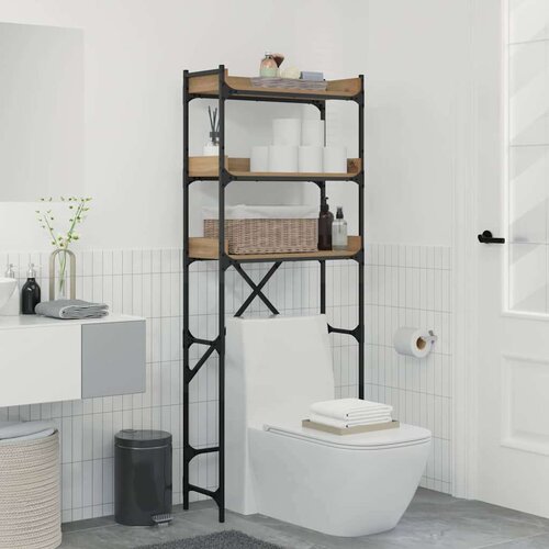  Polica za pralni stroj 67 x 25 x 163 cm Konstruiran les, (5000064705) Slike