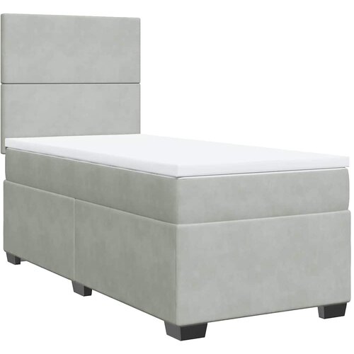 Box spring krevet s madracem svjetlosivi 80 x 200 cm bar&amp;scaron;unasti Slike