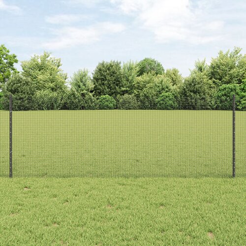 VidaXL Varjena žična ograja z 44 U stebrički Siva 0.8x100 m Jeklena Slike