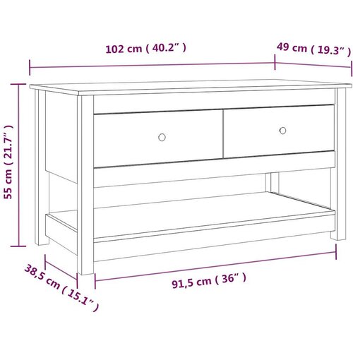  Stolić za kavu crni 102x49x55 cm od masivne borovine Slike