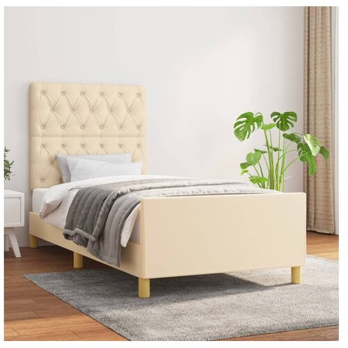  Za krevet s uzglavljem krem 80x200 cm od tkanine Cijene