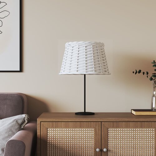 vidaXL Senčilo za svetilko belo Ø38x23 cm pleteno Cene