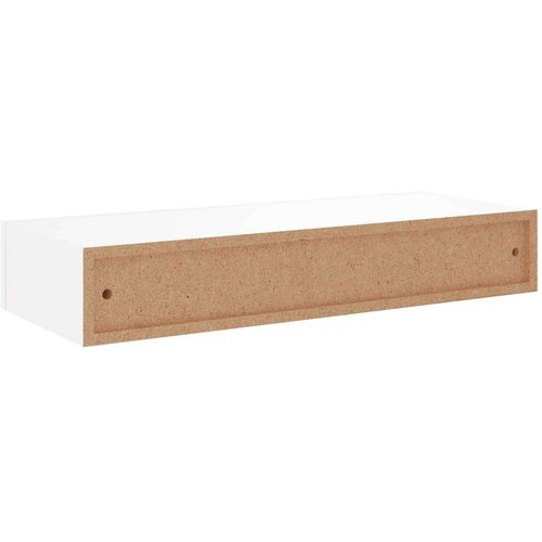 VidaXL Stenska polica s predalom bela 60x23,5x10 cm mediapan Slike
