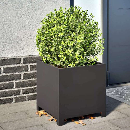 VidaXL Vrtne sadilice 2 kom crne 40x40x40 cm čelične Slike