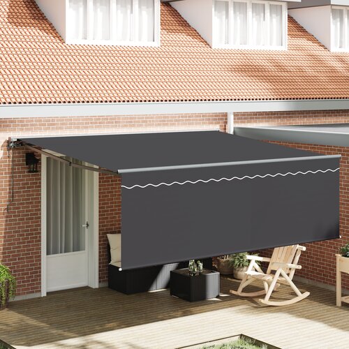 vidaXL Skrovita tenda Siva 400 × 300 cm Aluminij, tkanina Cene