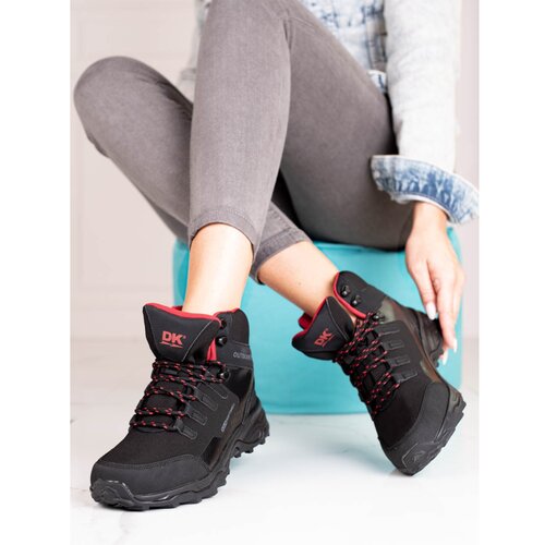 DK Comfortable women&amp;#039;s trekking shoes with high upper black Slike
