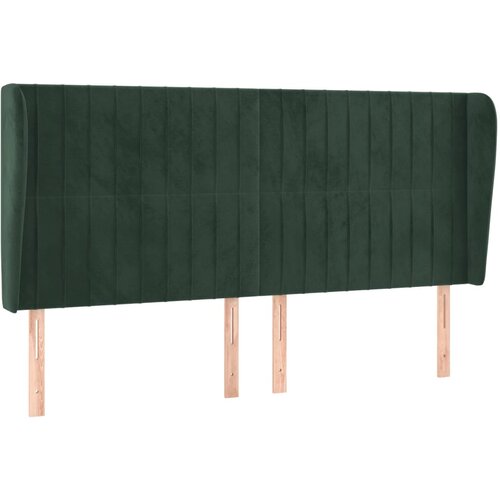 Maison Chic posteljno vzglavje - vzglavna omarica - nočna omarica z u&scaron;esi temno zeleno 163x23x118/128 cm žamet, (21712094) Cene