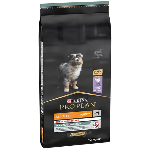 Pro Plan PURINA All Sizes Puppy Sensitive Digestion brez žit, puran - Varčno pakiranje: 2 x 12 kg