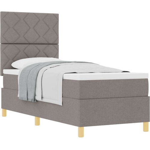 Box Postelja z vzmetnico z vzglavjem Taupe 80 x 200 cm blago, (5000127579) Cene