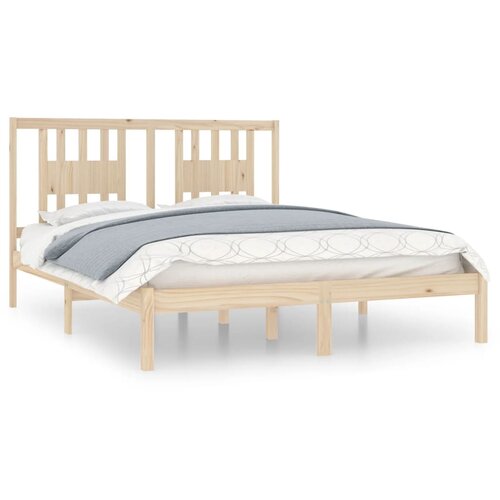 Maison Chic Posteljni Okvir - Dvoposteljna postelja iz trdne borovine 160x200 cm, (22081566) Slike