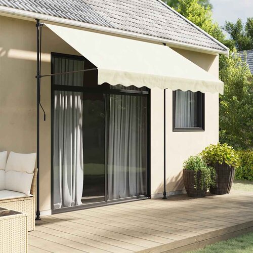 Tenda na uvlačenje krem 300 x 150 cm od tkanine i čelika Cijene